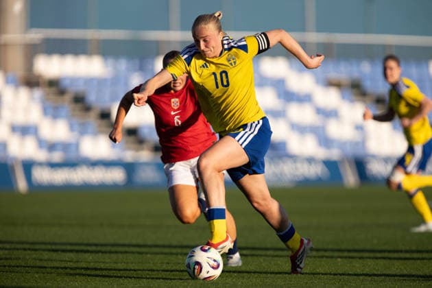 260413 Wilma Leidhammar of Sweden during the international friendly football match between Norway and Sweden on April 13, 2026 in Murcia Photo Pascu Mendez BILDBYRAN code XZ XZ0231 fotboll football soccer fotball u23 under 23 norway sverige sweden dam bbeng träningsmatch friendly  Copyright: PascuxMendez BB260413ZW006