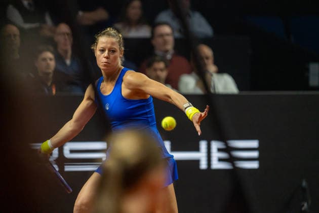 Laura Siegemund GER in the picture on the ball, GER, Laura Siegemund vs Wiktorija Tomowa, Tennis, ATP Tournament, WTA 500, Porsche Tennis Grand Prix, 13 04 2026, GER, Laura Siegemund vs Wiktorija Tomowa, Tennis, ATP Tournament, WTA 500, Porsche Tennis Grand Prix, 13 04 2026, Stuttgart Copyright: xEibner-Pressefoto EdwardxCheungx EP_ECG