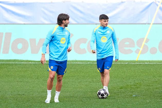 April 13, 2026, Madrid, Madrid, Spain: Pedri Gonzalez and Ferran Torres during the training day of FC Barcelona, Barca ahead the UEFA Champions League 2025 26 Quarter-Final Second Leg match against Atletico de Madrid at Riyadh Air Metropolitano on April 13, 2026, in Madrid, Spain. Madrid Spain - ZUMAa181 20260413_zaa_a181_314 Copyright: xOscarxJ.xBarrosox