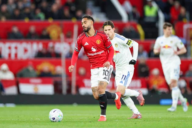 Manchester United, ManU v Leeds United, Premier League Manchester United forward Matheus Cunha (10) during the Manchester United v Leeds United Premier League match at Old Trafford, Manchester, England on 13 April 2026 Credit: Phil Duncan Every Second Media Editorial use only. All images are copyright Every Second Media Limited. No images may be reproduced without prior permission. All rights reserved. Premier League and Football League images are subject to licensing agreements with Football DataCo Limited. see https: www.football-dataco.com Copyright: xIMAGO EveryxSecondxMediax ESM-1904-0009 PhilxDuncanx xEveryxSecondxMediax