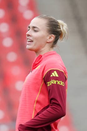 13 04 2026, xgrfx, Football DFB Media Dates, German Womens National Team Press Conference and Final Training v l Laura Freigang German Womens National Team DFL DFB REGULATIONS PROHIBIT ANY USE OF PHOTOGRAPHS as IMAGE SEQUENCES and or QUASI VIDEO Nuremberg
