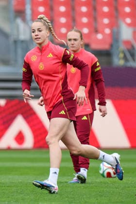 Nuremberg, Germany 13 April 2026 Preparation for the Womens World Cup qualifier Germany vs Austria Final training in Nuremberg Pictured Giulia Gwinn Germany Copyright: HMBxMedia MadeleinexFantini