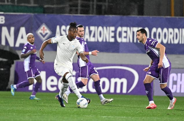 April 13, 2026, Florence, Italy: Lazio s foward Tijjani Noslin in action (C) during the Italian serie A soccer match ACF Fiorentina vs SS Lazio at Artemio Franchi Stadium in Florence, Italy, 13 April 2026.ANSA CLAUDIO GIOVANNINI. Serie A: Fiorentina-Lazio  - ZUMAa110 20260413_zaf_a110_043 Copyright: xClaudioxGiovanninix