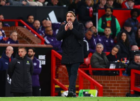 Leeds United manager Daniel Farke Manchester United, ManU v Leeds United, Premier League, Football, Old Trafford, Manchester, UK - 13 Apr 2026Manchester Old Trafford United Kingdom EDITORIAL USE ONLY No use with unauthorised audio, video, data, fixture lists, club league logos or live services. Online in-match use limited to 120 images, no video emulation. No use in betting, games or single club league player publications. Copyright: xMattxWest Shutterstockx 16827177o