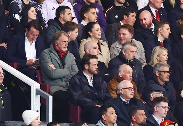 Sir Jim Ratcliffe of Manchester United, ManU looks on from the stand Manchester United v Leeds United, Premier League, Football, Old Trafford, Manchester, UK - 13 Apr 2026Manchester Old Trafford United Kingdom EDITORIAL USE ONLY No use with unauthorised audio, video, data, fixture lists, club league logos or live services. Online in-match use limited to 120 images, no video emulation. No use in betting, games or single club league player publications. Copyright: xMattxWest Shutterstockx 16827177t