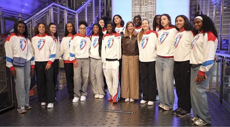 Basketball, WNBA Draft, media event at the Empire State Building in New York
