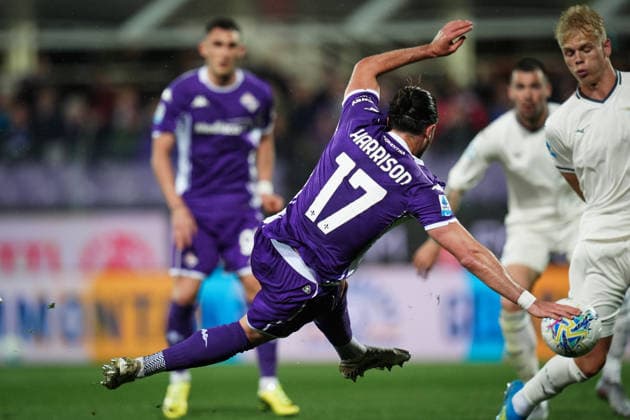 FiorentinaÕs Jack Harrison in action during the Serie A soccer match between Fiorentina and Lazio at the Artemio Franchi Stadium in Florence, north Italy - Monday, April 13, 2026 -  Copyright: xMassimoxPaolone LaPressex
