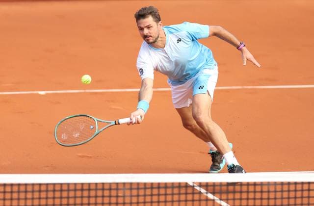 April 13, 2026, Sabadell, Barcelona, Spain: Barcelona Spain 13.04.2026 Stanislas Wawrinka (Switzerland) control the ball in the match between Cameron Norrie (England) and Stanislas Wawrinka (Switzerland) during the Day 3 of the Barcelona Open Banc Sabadell Godo on 13 April 2026 in Barcelona. Sabadell Spain - ZUMAu50_ 20260413_zsp_u50_042 Copyright: xXavixUrgelesx