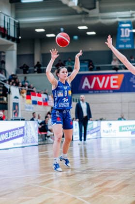 BB 1BL Women Syntainics MBC Lions BC Pharmaserv Marburg Marianna Byvatov BC Pharmaserv Marburg during the 2025 2026 season in the semi-final playoff in game 2 of 5 in the DBBL Toyota Bundesliga Syntainics MBC Lions and BC Pharmaserv Marburg at the SWH Arena on April 13, 2026 in Halle Saale, Sachsen Anhalt, Germany