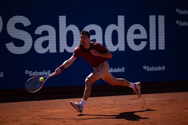 Barcelona Open Banc Sabadell - 73 Conde de Godo Trophy - R32 in Barcelona, Spain, 14, April, 2026. R32 of Barcelona Open Banc Sabadell match between Alex de Minaur (AUS) and Sebastian Ofner (AUT) in Reial Club de Tennis Barcelona, Barcelona, Spain, on April 14, 2026. Barcelona Reial Club de Tennis Barcelona Barcelona Spain