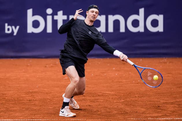 MUNICH, GERMANY - APRIL 14: Denis Shapovalov (CAN) during the BMW Open by Bitpanda Singles match between Tallon Griekspoor (NED) vs Denis Shapovalov (CAN) at MTTC Iphitos on April 14, 2026 in Munich, Germany. Bavaria Germany Copyright: xSteffiexWunderlx