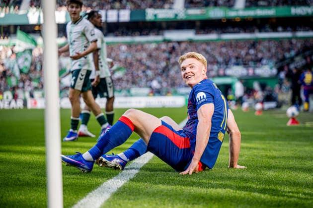 Leipzigs Conrad Harder Soccer 1 Bundesliga, Matchday 28 SV Werder Bremen RB Leipzig 4 April 2026 Bremen, Weserstadion SV Werder Bremen RB Leipzig