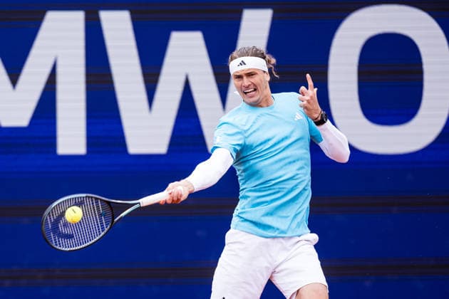 MUNICH, GERMANY - APRIL 14: Alexander Zverev (GER) during the BMW Open by Bitpanda Singles match between Alexander Zverev (GER) vs Miomir Kecmanovic (SRB) at MTTC Iphitos on April 14, 2026 in Munich, Germany. Bavaria Germany Copyright: xSteffiexWunderlx
