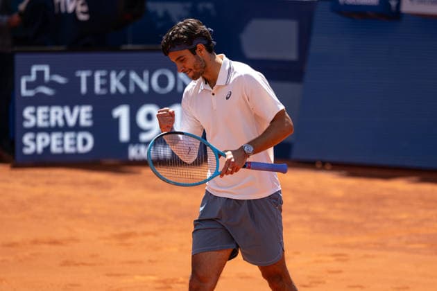 Barcelona Open Banc Sabadell - 73 Conde de Godo Trophy - R32 in Barcelona, Spain, 14, April, 2026. R32 of Barcelona Open Banc Sabadell match between Martin Landaluce (ESP) and Lorenzo Musetti (ITA) in Reial Club de Tennis Barcelona, Barcelona, Spain, on April 14, 2026. Barcelona Reial Club de Tennis Barcelona Barcelona Spain
