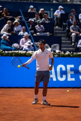 Barcelona Open Banc Sabadell - 73 Conde de Godo Trophy - R32 in Barcelona, Spain, 14, April, 2026. R32 of Barcelona Open Banc Sabadell match between Martin Landaluce (ESP) and Lorenzo Musetti (ITA) in Reial Club de Tennis Barcelona, Barcelona, Spain, on April 14, 2026. Barcelona Reial Club de Tennis Barcelona Barcelona Spain