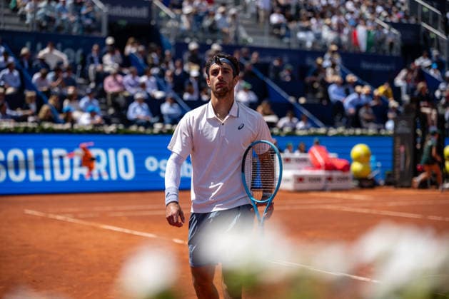 Barcelona Open Banc Sabadell - 73 Conde de Godo Trophy - R32 in Barcelona, Spain, 14, April, 2026. R32 of Barcelona Open Banc Sabadell match between Martin Landaluce (ESP) and Lorenzo Musetti (ITA) in Reial Club de Tennis Barcelona, Barcelona, Spain, on April 14, 2026. Barcelona Reial Club de Tennis Barcelona Barcelona Spain