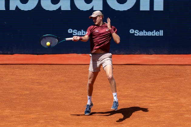 Barcelona Open Banc Sabadell - 73 Conde de Godo Trophy - R32 in Barcelona, Spain, 14, April, 2026. R32 of Barcelona Open Banc Sabadell match between Martin Landaluce (ESP) and Lorenzo Musetti (ITA) in Reial Club de Tennis Barcelona, Barcelona, Spain, on April 14, 2026. Barcelona Reial Club de Tennis Barcelona Barcelona Spain