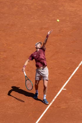 Barcelona Open Banc Sabadell - 73 Conde de Godo Trophy - R32 in Barcelona, Spain, 14, April, 2026. R32 of Barcelona Open Banc Sabadell match between Martin Landaluce (ESP) and Lorenzo Musetti (ITA) in Reial Club de Tennis Barcelona, Barcelona, Spain, on April 14, 2026. Barcelona Reial Club de Tennis Barcelona Barcelona Spain