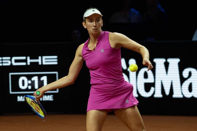 Elise Mertens BEL , GER, Elise Mertens vs Ella Seidel, Tennis, ATP Tournament, WTA 500, Porsche Tennis Grand Prix, 14 04 2026, GER, Elise Mertens vs Ella Seidel, Tennis, ATP Tournament, WTA 500, Porsche Tennis Grand Prix, 14 04 2026, Stuttgart Copyright: xEibner-Pressefoto EdwardxCheungx EP_ECG