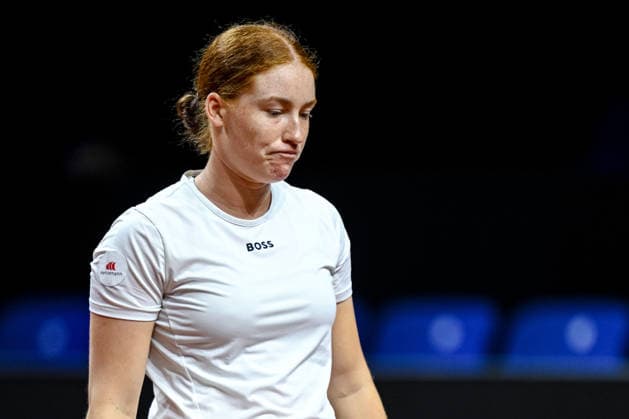 Ella Seidel Germany looks dejected against Elise Mertens Belgium during day two of the Porsche Tennis Grand Prix 2026 at Porsche Arena on April 14, 2026 in Stuttgart, Germany Photo by Harry Langer DeFodi Images