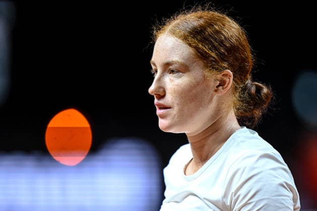 Ella Seidel Germany Looks on against Elise Mertens Belgium during day two of the Porsche Tennis Grand Prix 2026 at Porsche Arena on April 14, 2026 in Stuttgart, Germany Photo by Harry Langer DeFodi Images