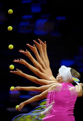 Feature Elise Mertens BEL Action Multi-exposure Multishot Serve Tennis Ladies Porsche Cup Porsche Tennis Grand Prix GP Stuttgart 2026 Porsche Arena 11 19 04 2026 DFL REGULATIONS PROHIBIT ANY USE OF PHOTOGRAPHS AS IMAGE SEQUENCES AND OR QUASI VIDEO Tennis Ladies Porsche Cup Porsche Tennis Grand Prix GP Stuttgart 2026