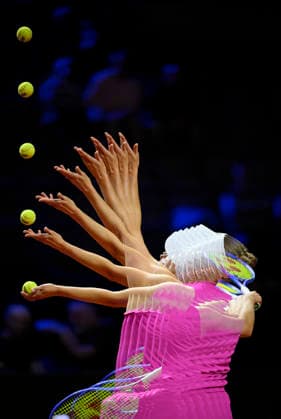 Feature Elise Mertens BEL Action Multi-exposure Multishot Serve Tennis Ladies Porsche Cup Porsche Tennis Grand Prix GP Stuttgart 2026 Porsche Arena 11 19 04 2026 DFL REGULATIONS PROHIBIT ANY USE OF PHOTOGRAPHS AS IMAGE SEQUENCES AND OR QUASI VIDEO Tennis Ladies Porsche Cup Porsche Tennis Grand Prix GP Stuttgart 2026