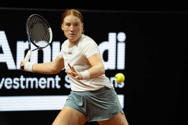 Ella Seidel GER on the ball, GER, Elise Mertens vs Ella Seidel, Tennis, ATP Tournament, WTA 500, Porsche Tennis Grand Prix, 14 04 2026, GER, Elise Mertens vs Ella Seidel, Tennis, ATP Tournament, WTA 500, Porsche Tennis Grand Prix, 14 04 2026, Stuttgart Copyright: xEibner-Pressefoto EdwardxCheungx EP_ECG