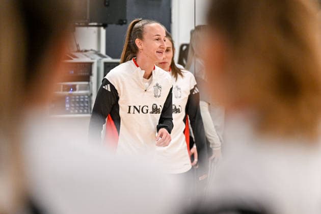 SOCCER WOMEN UEFA QUALIFIERS B4 MD3 SCOTLAND VS BELGIUM Sari Kees (2) of Belgium pictured during the MD-2 training session before a women football game between the national teams of Scotland and Belgium , called the Red Flames , on the third match day in League B Group B4 in the league stage of the 2026-27 UEFA Women s European Qualifiers competition , on Tuesday 14 April 2026 in Edinburgh , Scotland . PHOTO SPORTPIX Stijn Audooren Edinburgh Easter Road Stadium Scotland  Copyright: xSportpix.bex xStijnxAudoorenxStijnxAudoorenx