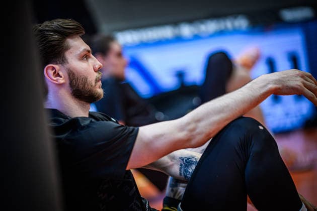 easycredit BBL Basketball Bundesliga 2025 2026 Catch-up game 23 Matchday 14 04 2026 Science City Jena vs Basketball Löwen Braunschweig Ferdinand Zylka Braunschweig introverted, focused, before the game Sparkassen Arena