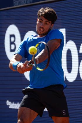 Barcelona Open Banc Sabadell - 73 Conde de Godo Trophy - R32 in Barcelona, Spain, 14, April, 2026. R32 of Barcelona Open Banc Sabadell match between Carlos Alcaraz (ESP) and Otto Virtanen (FIN) in Reial Club de Tennis Barcelona, Barcelona, Spain, on April 14, 2026. Barcelona Reial Club de Tennis Barcelona Barcelona Spain