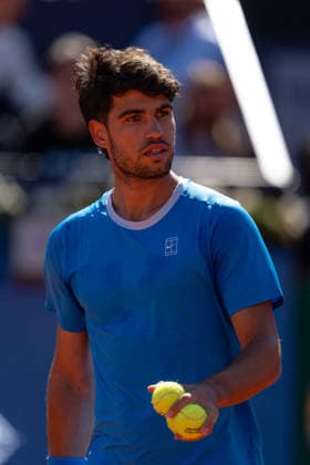Barcelona Open Banc Sabadell - 73 Conde de Godo Trophy - R32 in Barcelona, Spain, 14, April, 2026. R32 of Barcelona Open Banc Sabadell match between Carlos Alcaraz (ESP) and Otto Virtanen (FIN) in Reial Club de Tennis Barcelona, Barcelona, Spain, on April 14, 2026. Barcelona Reial Club de Tennis Barcelona Barcelona Spain