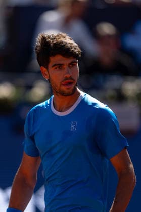 Barcelona Open Banc Sabadell - 73 Conde de Godo Trophy - R32 in Barcelona, Spain, 14, April, 2026. R32 of Barcelona Open Banc Sabadell match between Carlos Alcaraz (ESP) and Otto Virtanen (FIN) in Reial Club de Tennis Barcelona, Barcelona, Spain, on April 14, 2026. Barcelona Reial Club de Tennis Barcelona Barcelona Spain
