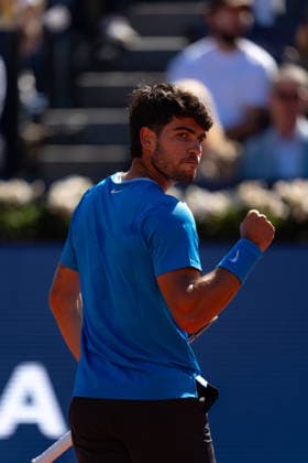 Barcelona Open Banc Sabadell - 73 Conde de Godo Trophy - R32 in Barcelona, Spain, 14, April, 2026. R32 of Barcelona Open Banc Sabadell match between Carlos Alcaraz (ESP) and Otto Virtanen (FIN) in Reial Club de Tennis Barcelona, Barcelona, Spain, on April 14, 2026. Barcelona Reial Club de Tennis Barcelona Barcelona Spain