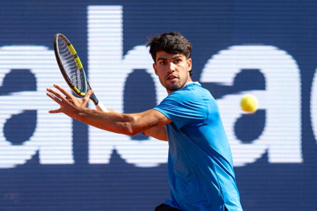 Barcelona Open Banc Sabadell - 73 Conde de Godo Trophy - R32 in Barcelona, Spain, 14, April, 2026. R32 of Barcelona Open Banc Sabadell match between Carlos Alcaraz (ESP) and Otto Virtanen (FIN) in Reial Club de Tennis Barcelona, Barcelona, Spain, on April 14, 2026. Barcelona Reial Club de Tennis Barcelona Barcelona Spain