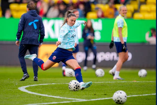 Women s international football match Norway Slovenia Lillestrom 20260414 Norway s Vilde Boe Risa before the Women s World Cup qualifying match between Norway and Slovenia at Arasen Stadium Photo Lise Aserud NTB Lillestrom Norway EDITORIAL USE ONLY RESTRICTED USE FOR BETTING COMPANIES  Copyright: xLisexAserudx xNTBx