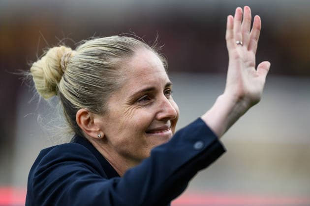 260414 Head coach Gemma Grainger ahead of the FIFA Women s World Cup Qualifier football match between Norway and Slovenia on April 14, 2026 in Lillestrom Photo Marius Simensen BILDBYRAN COP 238 VG0919 bbeng fotball soccer football fotboll fifa world cup qualifiers vm kvalifisering kvinner vm kvalik landskamp dam norge norway slovenien slovenia  Copyright: MARIUSxSIMENSEN BB260414BB385