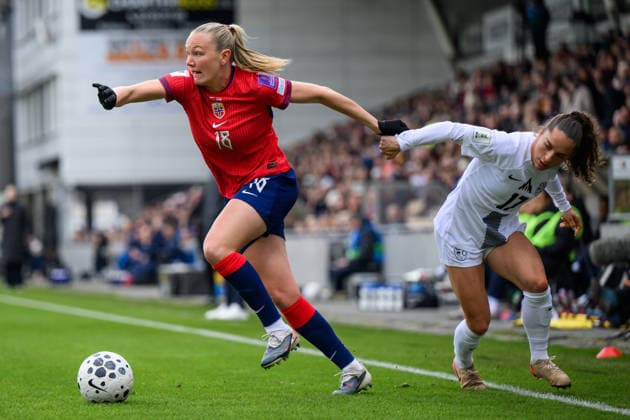 260414 Frida Maanum of Norway during the FIFA Women s World Cup Qualifier football match between Norway and Slovenia on April 14, 2026 in Lillestrom Photo Marius Simensen BILDBYRAN COP 238 VG0919 bbeng fotball soccer football fotboll fifa world cup qualifiers vm kvalifisering kvinner vm kvalik landskamp dam norge norway slovenien slovenia  Copyright: MARIUSxSIMENSEN BB260414BB389