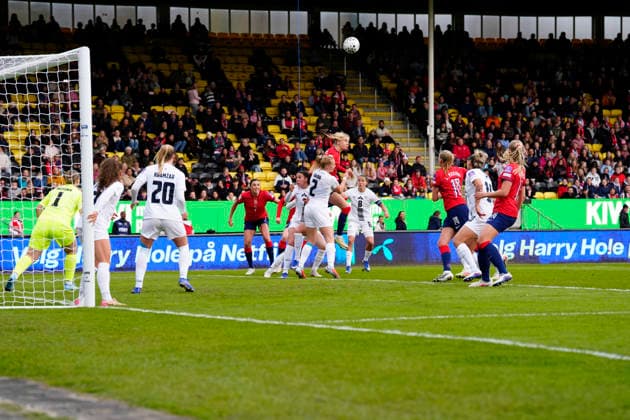 Women s international football match Norway Slovenia Lillestrom 20260414 The World Cup qualifying match in women s football between Norway and Slovenia at Arasen Stadium Photo Lise Aserud NTB Lillestrom Norway EDITORIAL USE ONLY RESTRICTED USE FOR BETTING COMPANIES  Copyright: xLisexAserudx xNTBx