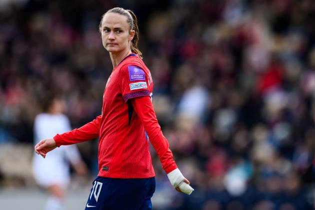 260414 Caroline Graham Hansen of Norway during the FIFA Women s World Cup Qualifier football match between Norway and Slovenia on April 14, 2026 in Lillestrom Photo Vegard Grott BILDBYRAN kod VG VG0919 bbeng fotball soccer football fotboll fifa world cup qualifiers vm kvalifisering kvinner vm kvalik landskamp dam norge norway slovenien slovenia  Copyright: VEGARDxGRoTT BB260414VG017