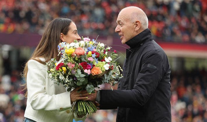 Sarah Dabritz , WM Frauen Qualifikation , Deutschland-Österreich , Fußball , Frauen , in den Max Morlock Stadion, in Nürnberg , Bayern , Deutschland. April 14 , 2026 . Photo by: Davide Elias IPA Photo Pressefoto DENL Copyright: xDavidexEliasx