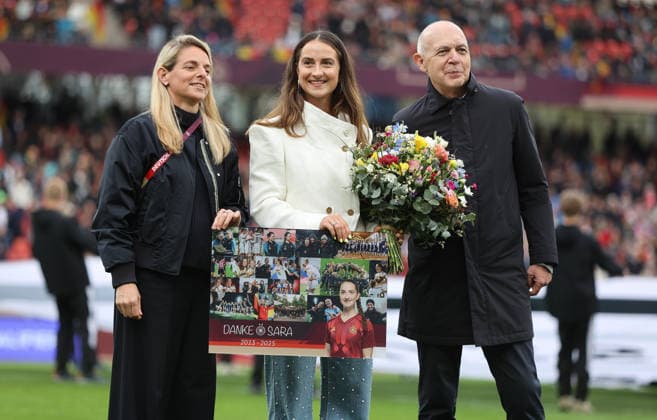 Sarah Dabritz , WM Frauen Qualifikation , Deutschland-Österreich , Fußball , Frauen , in den Max Morlock Stadion, in Nürnberg , Bayern , Deutschland. April 14 , 2026 . Photo by: Davide Elias IPA Photo Pressefoto DENL Copyright: xDavidexEliasx
