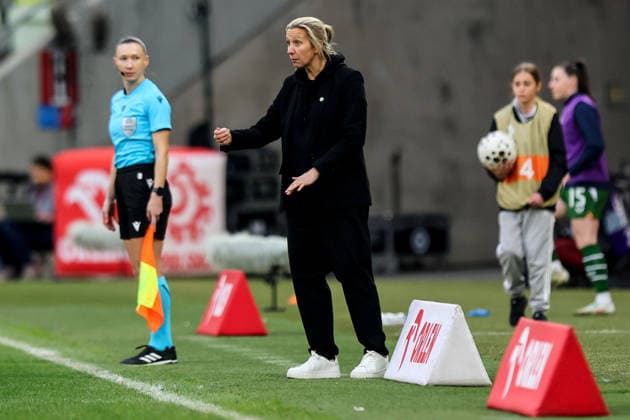 2027 FIFA Women s World Cup European Qualifiers, Polsat Plus Arena, Gdansk, Poland 14 4 2026 Poland vs Republic of Ireland WNT Ireland s Head Coach Carla Ward Carla Ward 14 4 2026  Copyright: x INPHO RyanxByrnex RB1_3630