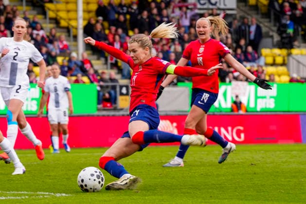 Women s international football match Norway Slovenia Lillestrom 20260414 Norway s Ada Hegerberg in the Women s World Cup qualifying match between Norway and Slovenia at Arasen Stadium Photo Lise Aserud NTB Lillestrom Norway EDITORIAL USE ONLY RESTRICTED USE FOR BETTING COMPANIES  Copyright: xLisexAserudx xNTBx