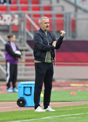14 04 2026 football womens soccer international match world cup qualifier qualifying match qualifying match for the world cup 2027 Germany gg Austria Sportfoto Zink DaMa xdaxmax Christian Wück coach, Germany indicates gestures directs gives instructions