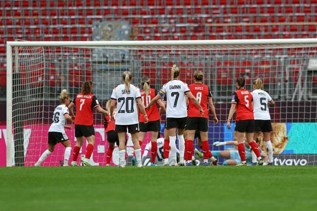 14 04 2026, xovx, Football Womens World Cup Qualification, Germany Austria v l Goal for 1 0 by Nicole Anyomi Germany Nuremberg Max Morlock Stadium Bayern Germany EN