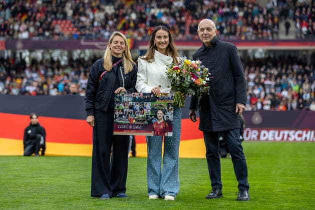 Germany Football World Cup Qualification Europe Women 2026, Matchday 3 Germany vs. Austria Max Morlock Stadium Nuremberg Farewell to Sara Däbritz Copyright: xMichellexLukax