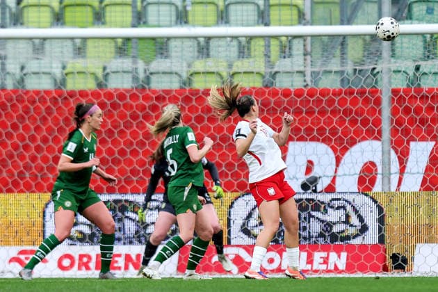 2027 FIFA Women s World Cup European Qualifiers, Polsat Plus Arena, Gdansk, Poland 14 4 2026 Poland vs Republic of Ireland WNT Poland s Tanja Pawollek scores her sides 1st goal of the match Tanja Pawollek scores her sides 1st goal of the match 14 4 2026  Copyright: x INPHO RyanxByrnex RB1_4250