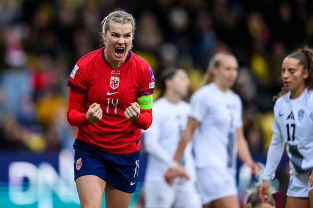 260414 Ada Hegerberg of Norway celebrates after scoring 1-0 during the FIFA Women s World Cup Qualifier football match between Norway and Slovenia on April 14, 2026 in Lillestrom. Photo: Marius Simensen BILDBYRAN COP 238 VG0919 bbeng fotball soccer football fotboll FIFA World Cup, WM, Weltmeisterschaft, Fussball qualifiers vm-kvalifisering kvinner vm kvalik landskamp dam norge norway slovenien slovenia jubel *** 260414 Ada Hegerberg of Norway celebrates after scoring 1 0 during the FIFA Women s World Cup Qualifier football match between Norway and Slovenia on April 14, 2026 in Lillestrom Photo Marius Simensen BILDBYRAN COP 238 VG0919 bbeng fotball soccer football fotboll fifa world cup qualifiers vm kvalifisering kvinner vm kvalik landskamp dam norge norway slovenien slovenia jubel  Copyright: MARIUSxSIMENSEN BB260414BB468