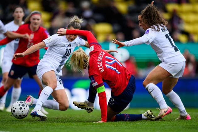 260414 Ada Hegerberg of Norway scores 1 0 during the FIFA Women s World Cup Qualifier football match between Norway and Slovenia on April 14, 2026 in Lillestrom Photo Marius Simensen BILDBYRAN COP 238 VG0919 bbeng fotball soccer football fotboll fifa world cup qualifiers vm kvalifisering kvinner vm kvalik landskamp dam norge norway slovenien slovenia  Copyright: MARIUSxSIMENSEN BB260414BB469